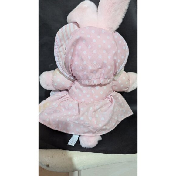 Dan Dee Pink Bunny Plush With Two Baby Bunnies Polka Dot  Striped  14"Easter - Picture 6 of 9